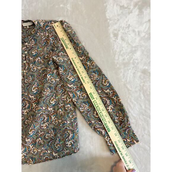 Vanessa Bruno Top Womens FR 38 US 6 Paisley Silk Blend Luxury Minimalist Preppy - Picture 9 of 12